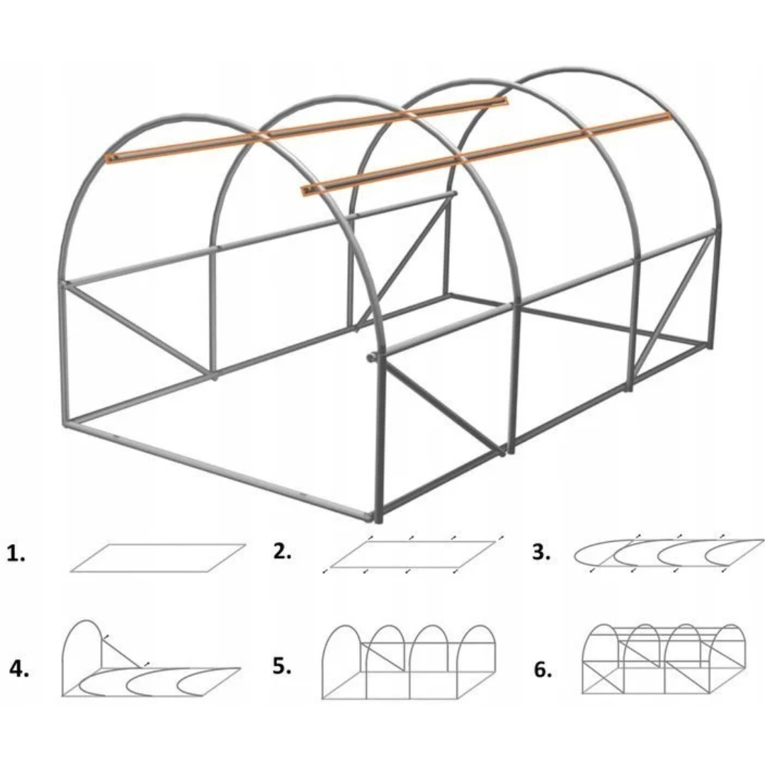 Plastenik – PE 140 g/m² (UV4) + pocinkovana konstrukcija (više dimenzija)